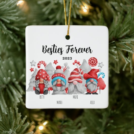 友最高の人の女性と男性の格言 セラミックオーナメント (ツリー)