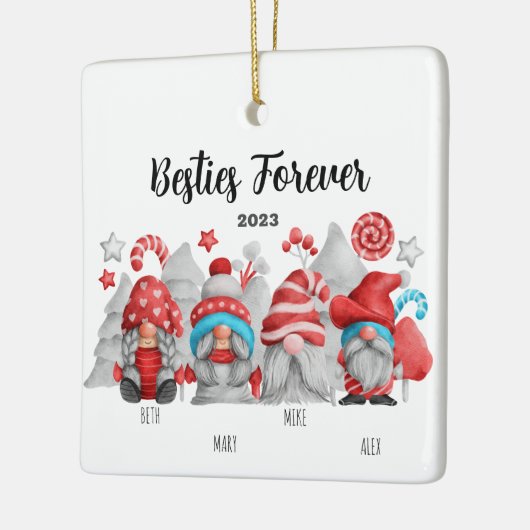 友最高の人の女性と男性の格言 セラミックオーナメント (左)