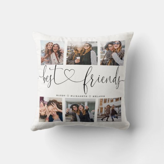 友最高の人のScript Gift For Friends Photo Collage クッション (裏面)
