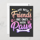 友最高の人は前足の友 ポストカード (正面/裏面)