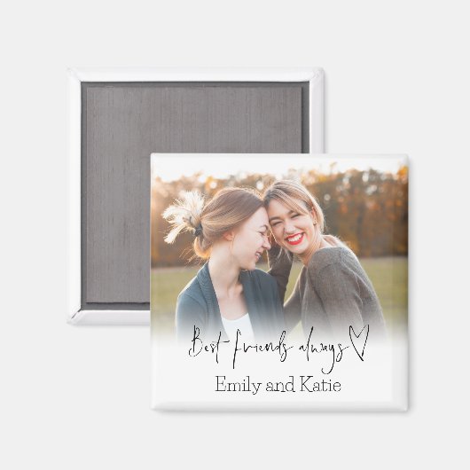 友最高の人は常にハートの名前をスクリプトの写真 マグネット (正面/裏面)