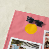 友最高の人は永遠にパーソナライズされた、3つの写真コラージュ ビーチタオル (インサイチュ)