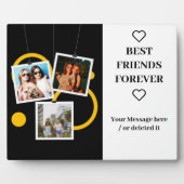友最高の人は永遠にパーソナライズされた、3つの写真コラージュ フォトプラーク (正面)