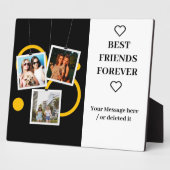 友最高の人は永遠にパーソナライズされた、3つの写真コラージュ フォトプラーク (側面)