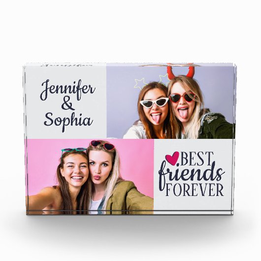 友最高の人は永遠に2つの写真テンプレートモダン フォトブロック (正面)