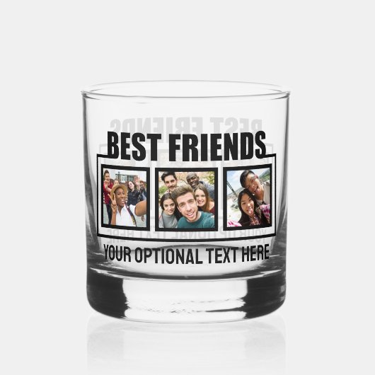 友最高の人カスタムの写真と文字 ウイスキーグラス (正面)