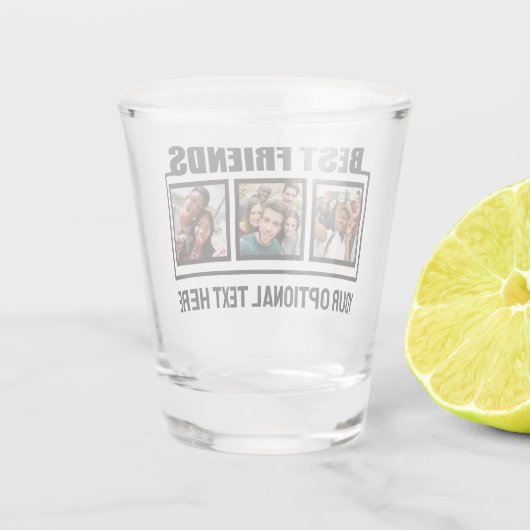 友最高の人カスタムの写真と文字 ショットグラス (裏面)