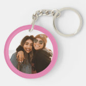 友最高の人カスタムの写真ピンク色を作成 キーホルダー (裏面)