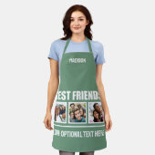 友最高の人カスタムの写真、文字と色 エプロン (着用した状態)