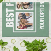 友最高の人カスタムの写真、文字と色 キッチンタオル (折り畳み)