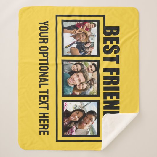 友最高の人カスタムの写真、文字と色 シェルパブランケット (正面)
