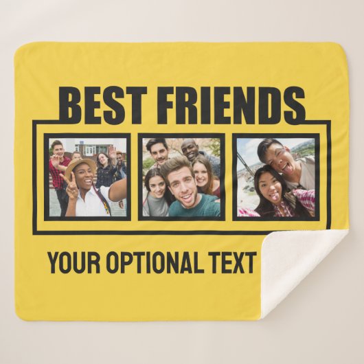 友最高の人カスタムの写真、文字と色 シェルパブランケット (正面(横))