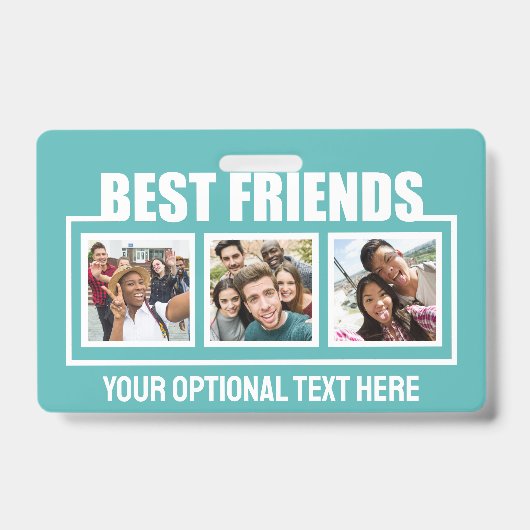 友最高の人カスタムの写真、文字と色 バッジ (正面)