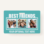 友最高の人カスタムの写真、文字と色 バッジ (正面)