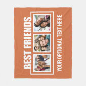 友最高の人カスタムの写真、文字と色 フリースブランケット (正面)