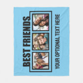 友最高の人カスタムの写真、文字と色 フリースブランケット (正面)
