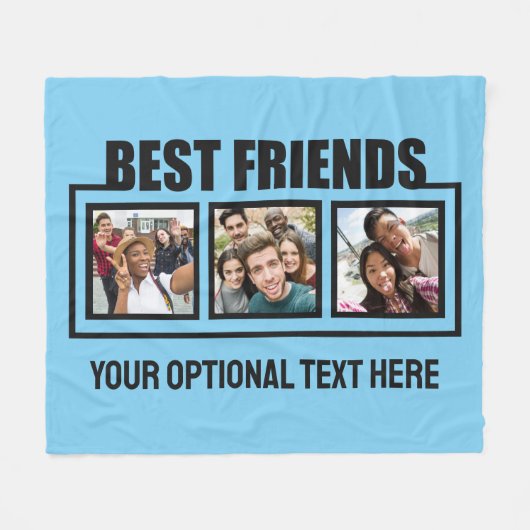 友最高の人カスタムの写真、文字と色 フリースブランケット (正面(横))