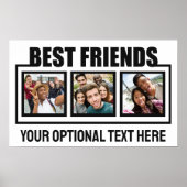 友最高の人カスタムの写真、文字と色 ポスター (正面)