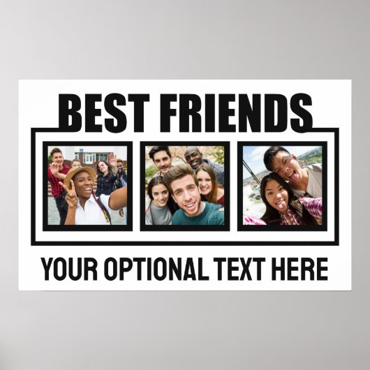 友最高の人カスタムの写真、文字と色 ポスター (正面)