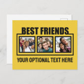 友最高の人カスタムの写真、文字と色 ポストカード (正面/裏面)