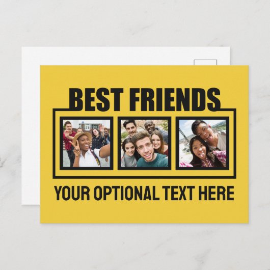 友最高の人カスタムの写真、文字と色 ポストカード (正面/裏面)