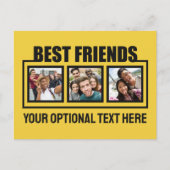 友最高の人カスタムの写真、文字と色 ポストカード (正面)