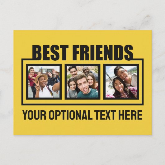 友最高の人カスタムの写真、文字と色 ポストカード (正面)