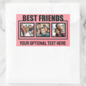 友最高の人カスタムの写真、文字と色 長方形シール (バッグ)