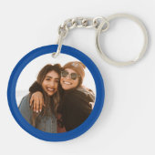 友最高の人カスタムの写真Blueを作成 キーホルダー (裏面)