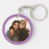 友最高の人カスタムの写真Create your own purple キーホルダー (裏面)