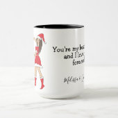 友最高の人ギフト2ブルネット女の子 マグカップ (中央)