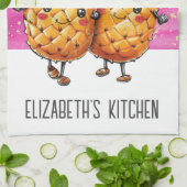 友最高の人パイナップルかわいいパイナップル可愛いピンク キッチンタオル (折り畳み)