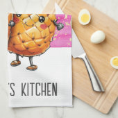 友最高の人パイナップルかわいいパイナップル可愛いピンク キッチンタオル (四つ折り)