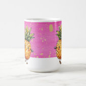 友最高の人パイナップルかわいいパイナップル可愛いピンク コーヒーマグカップ (中央)