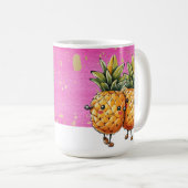 友最高の人パイナップルかわいいパイナップル可愛いピンク コーヒーマグカップ (正面右)