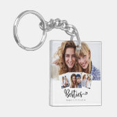 友最高の人フォトコラージュのハート キーホルダー (正面左)