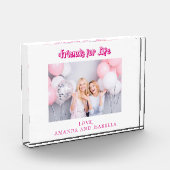 友最高の人ホワイトピンクBFF写真名ガールフレンド フォトブロック (左)