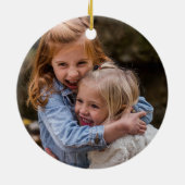 友最高の人写真ギフトBFFクリスマスデコレーション セラミックオーナメント (裏面)