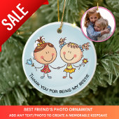 友最高の人写真ギフトPHOTOクリスマスデコレーション セラミックオーナメント
