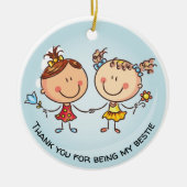 友最高の人写真ギフトPHOTOクリスマスデコレーション セラミックオーナメント (正面)