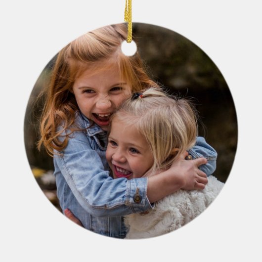 友最高の人写真ギフトPHOTOクリスマスデコレーション セラミックオーナメント (裏面)