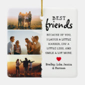 友最高の人写真コラージュ&引用文クリスマス セラミックオーナメント (裏面)