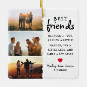 友最高の人写真コラージュ&引用文クリスマス セラミックオーナメント (正面)