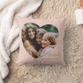 友最高の人写真ハートかわいい友情ブルーピンク クッション (ブランケット)