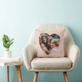 友最高の人写真ハートかわいい友情ブルーピンク クッション (椅子)