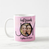 友最高の人写真ピンク コーヒーマグカップ (左)