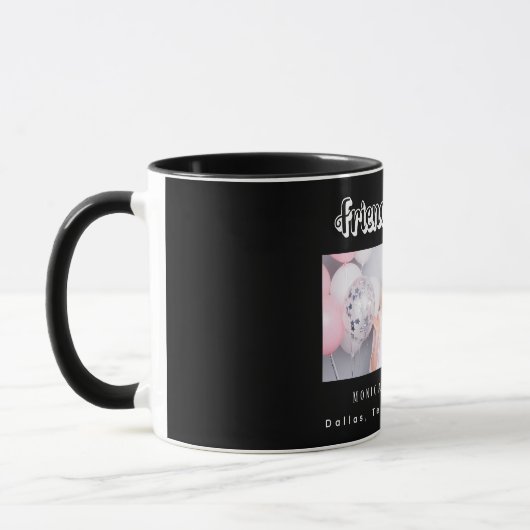 友最高の人写真名白黒 マグカップ (左)