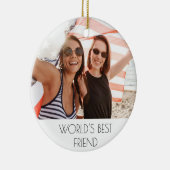 友最高の人写真文字 セラミックオーナメント (右)