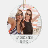 友最高の人写真文字 セラミックオーナメント (左)