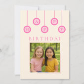 友最高の人写真誕生日グリーティングカード 招待状 (正面)